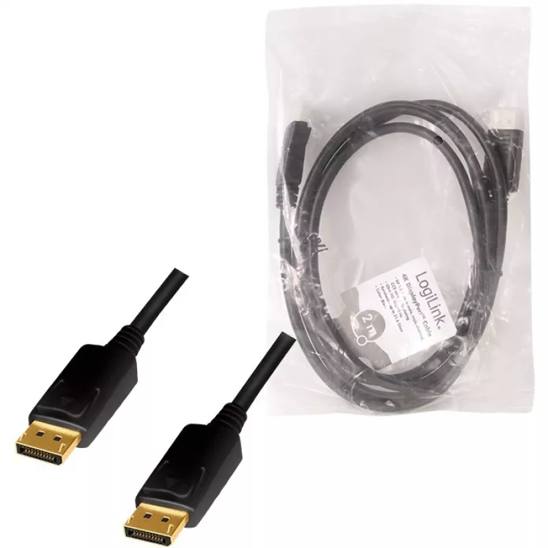DisplayPort-Kabel LogiLink CD0101 2 m Schwarz