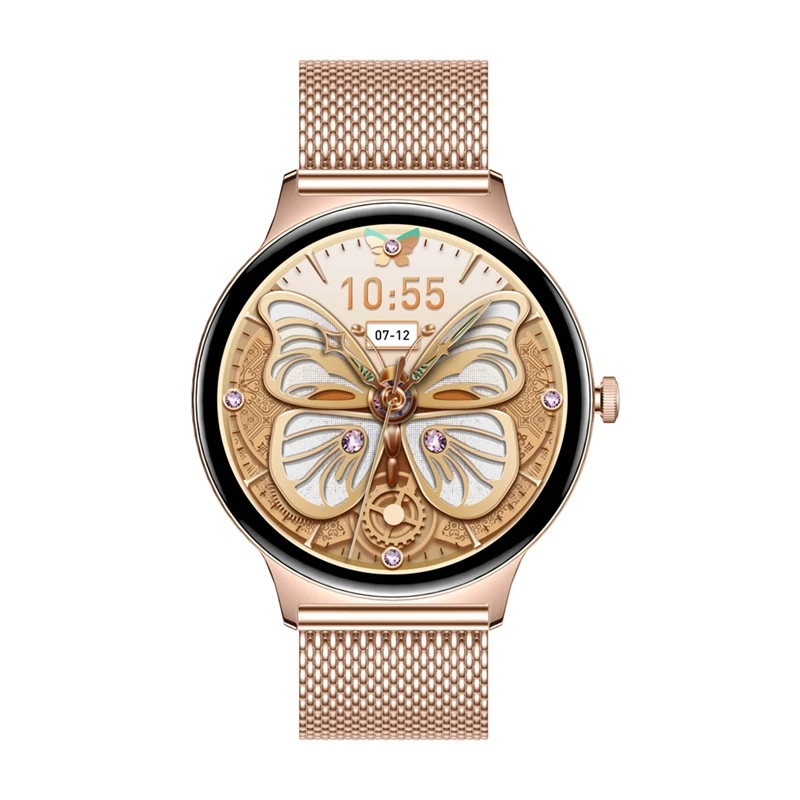 Smartwatch Colmi V89 Edelstahl Gold mit Bluetooth und Herzfrequenzmesser
