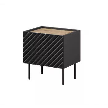 Nachttisch Cama ONDA 50x40x54 cm schwarz MDF/Spanplatte 2er-Set