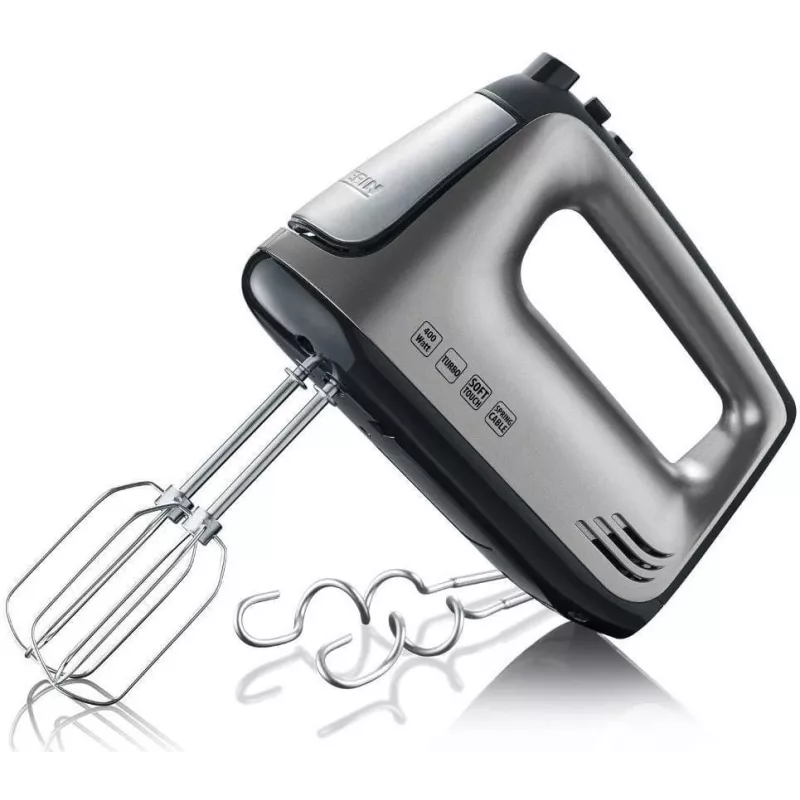 SEVERIN HM 3832 - Handmixer - 400 W - Grau-Metallic/Schwarz/Edelstahl