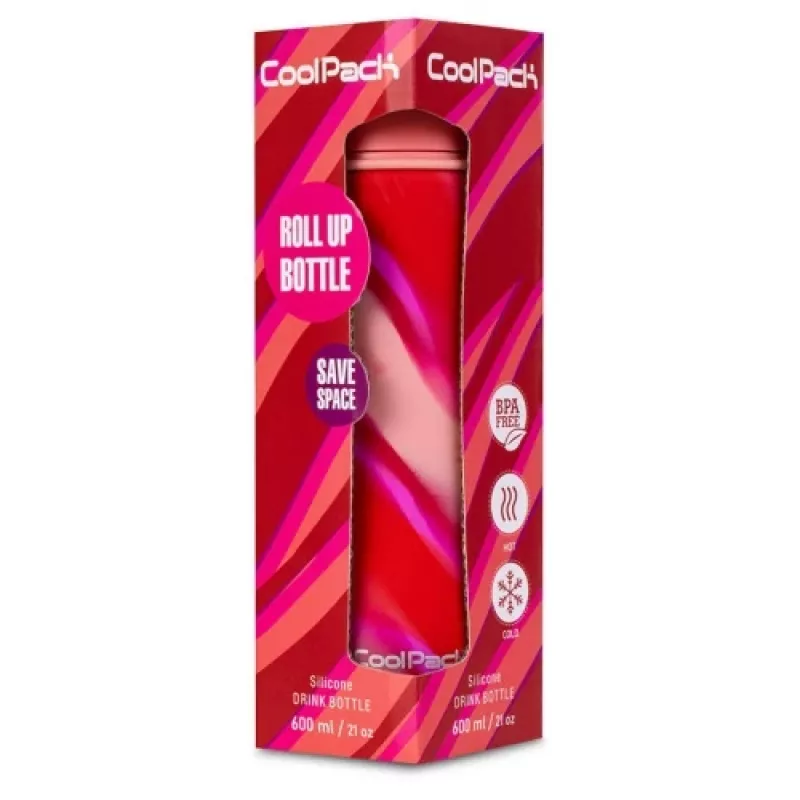 COOLPACK Silikon-Trinkflasche Pump 600 ml Mädchen Pink