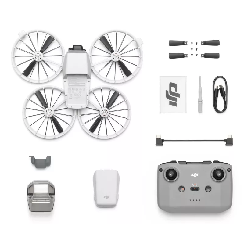 DJI Flip Drohne mit 4 Rotoren, 48 MP Kamera, 3840×2160 Video, 3110 mAh Akku, Schwarz/Weiß