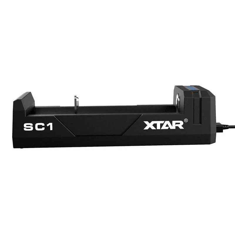 Akkuladegerät XTAR SC1 Einzelschacht USB-C für Li-Ion 18650 Zellen, 1 Schacht, schwarz