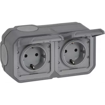 Legrand Plexo neu APWG Schuko 069742L Steckdose 2-fach Grau IP 44 5 (069742L)