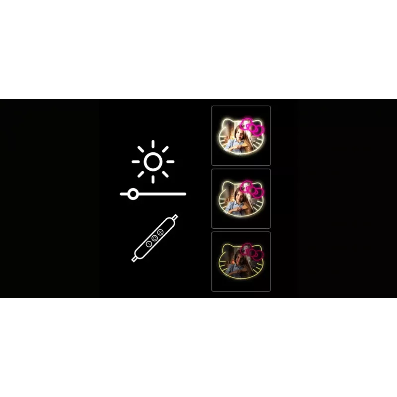 LED Neonspiegelleuchte MANTA MASNL129WH — Katze mit Schleife Dekorativer Neon-Akzent
