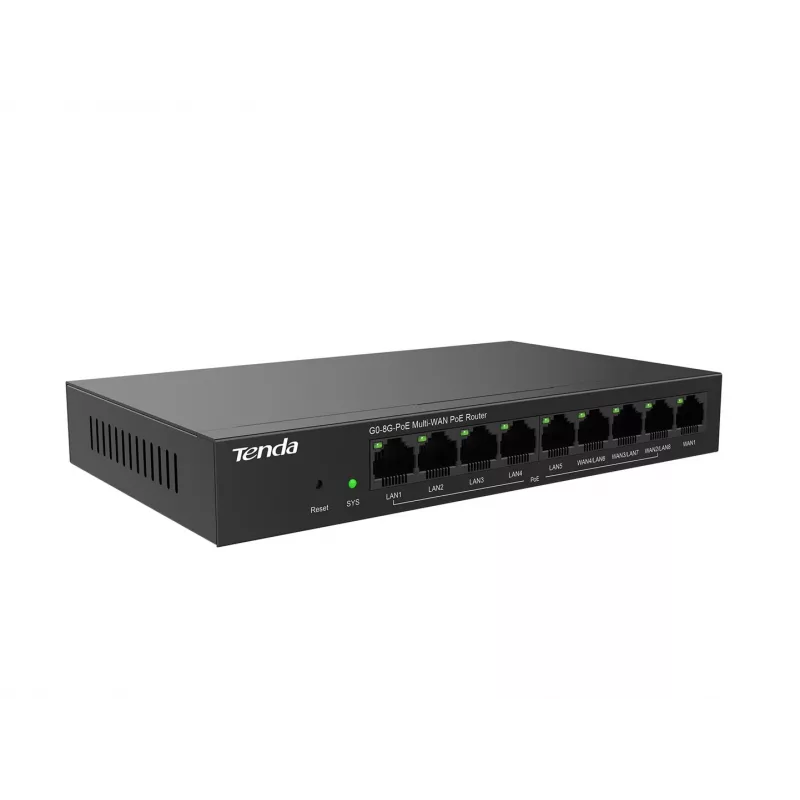 Kabelgebundener Router Tenda G0-8G-PoE Gigabit Ethernet Schwarz