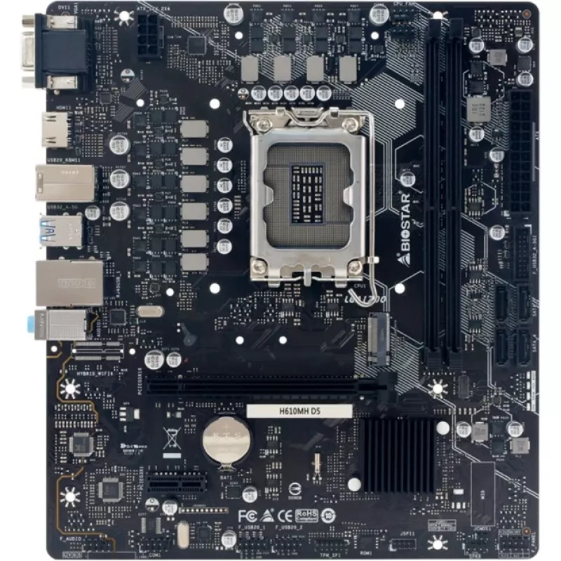 BIOSTAR H610MHD5 DDR5 Micro-ATX Motherboard