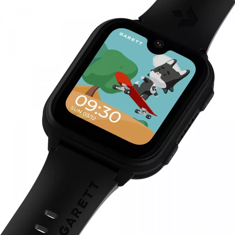 Smartwatch Garett Kids Vibe Ai 4G schwarz — Kinder-Smartwatch mit 4G, GPS-Tracking, wasserdicht