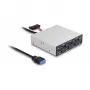 DeLOCK 64207 USB Hub 5000 Mbit/s Schwarz Grau