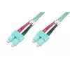DIGITUS Professional - Patchkabel - SC Multimode (M) zu SC Multimode (M) - 2 m - Glasfaser - 50/125 Mikrometer - OM3 - halogenfrei - aquamarin