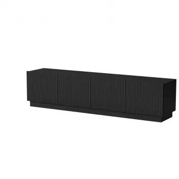 TV-Schrank cama meble LIVERTI 2000x420x480 mm, schwarze Spanplatten-Oberseite, schwarzer Rahmen