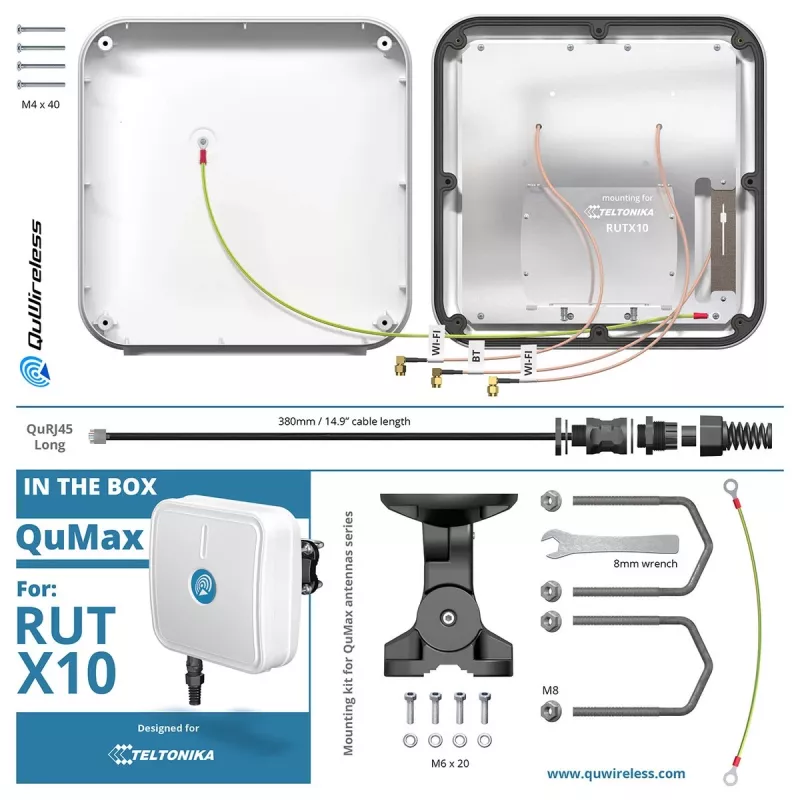 Router-Zubehör QuWireless QuMax für RUTX10 AX10M – externes Antennenmodul für Teltonika RUTX10
