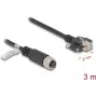 Netzwerkkabel DeLOCK M12 Kabel A-kodiert 8-polig Buchse auf RJ45 Stecker Cat.5e 3 m schwarz