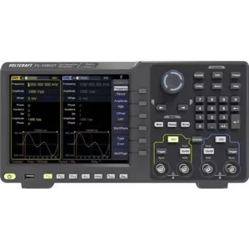 VOLTCRAFT FG-30802T Funktionsgenerator netzbetrieben 1 µHz - 80 MHz 2-Kanal Arbiträr, Rauschen, Puls, Rechteck, Sinus, Dreieck (FG-30802T)