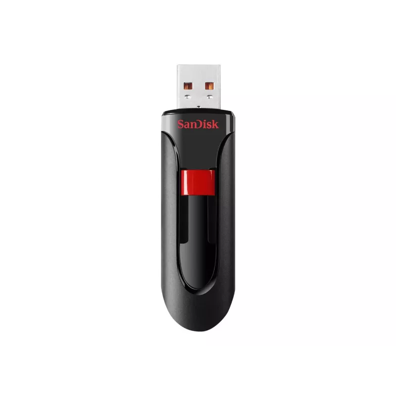 USB-Stick SANDISK Cruzer Glide 32 GB USB Typ-A 2.0, Slide-Design, Passwortschutz, schwarz/rot