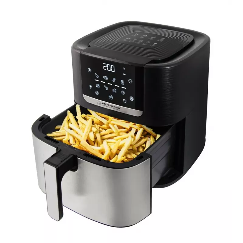Heißluftfritteuse ESPERANZA EKA004 — 8 L, 1700 W, 8 Programme, Touch-Bedienung, Edelstahl