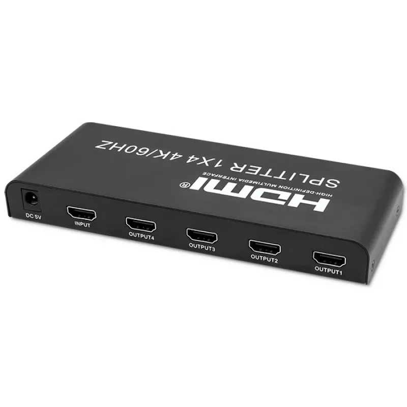 Qoltec 51799 Aktiver HDMI-Splitter 4 x HDMI 4K x 2K | 6 Gb/s | 60 Hz