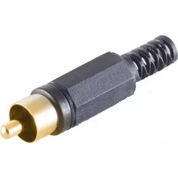 RCA (Cinch) Stecker ShiverPeaks 51400-SG — schwarzes Gehäuse, vergoldete Kontakte