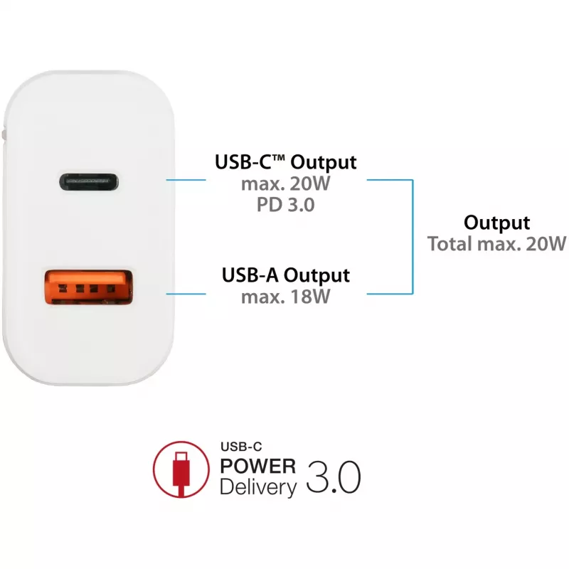Alcasa PCA-W003W Ladegerät für Mobilgeräte Weiß (PCA-W003W)