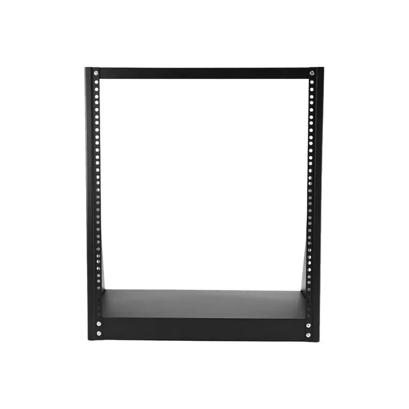 StarTech.com 2-Post 12U Heavy-Duty Desktop-Server-Rack, kleiner offener 19-Zoll-Computer-Rackrahmen, kompaktes Netzwerk-Rack für AV-/Studio-/Daten-/IT-Equipment, TAA-konform – freistehendes Zwei-Pfosten-Rack für Zuhause/Büro