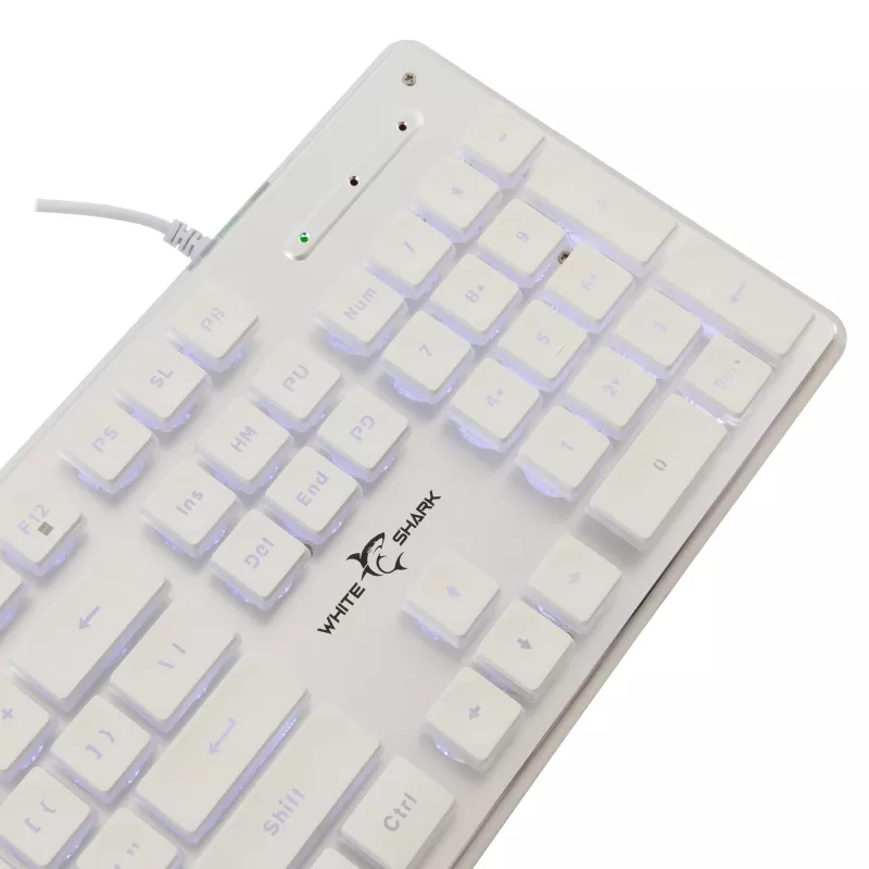 Mechanische Gaming-Tastatur White Shark TACHI-W-US — kompaktes TACHI White-Layout