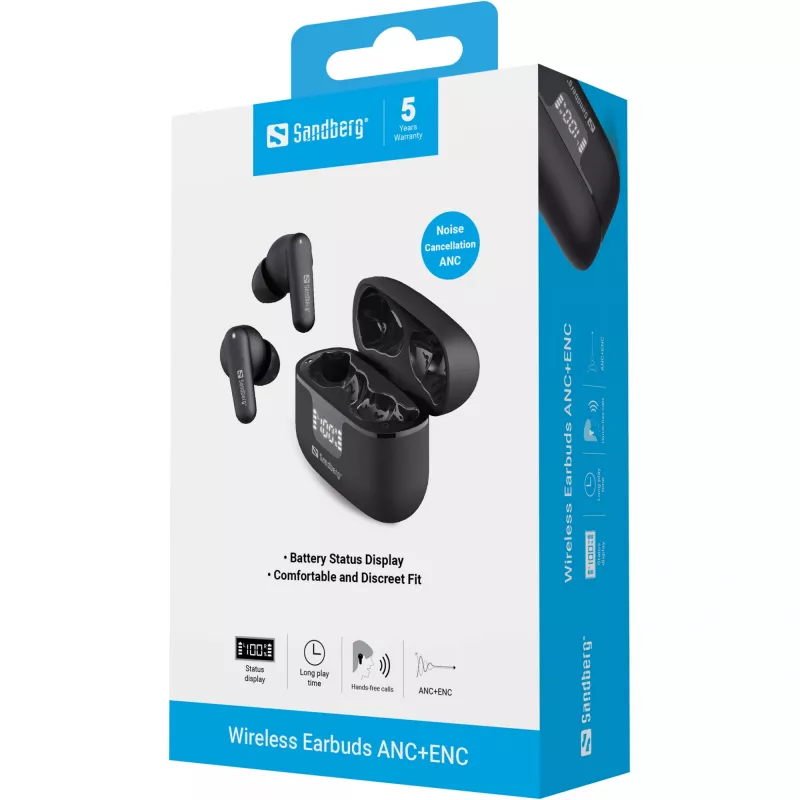 Headset Sandberg Wireless Earbuds ANC+ENC