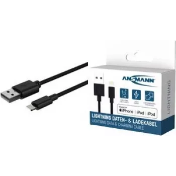 Ansmann 1700-0131 USB-Kabel 1 m USB A Lightning Schwarz (1700-0131)