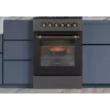 Gas-/Elektroherd MPM MPM-56-KRM-13, 4 Kochzonen, elektrischer Backofen 58 L, mechanische Drehknöpfe, schwarz