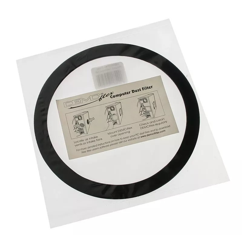 Staubfilter DEMCiflex 140 mm rund – schwarz/weiß für Gehäuselüfter