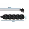 Steckdosenleiste ESPERANZA ELK208K — 5 Steckdosen, 3 m Kabel, schwarz