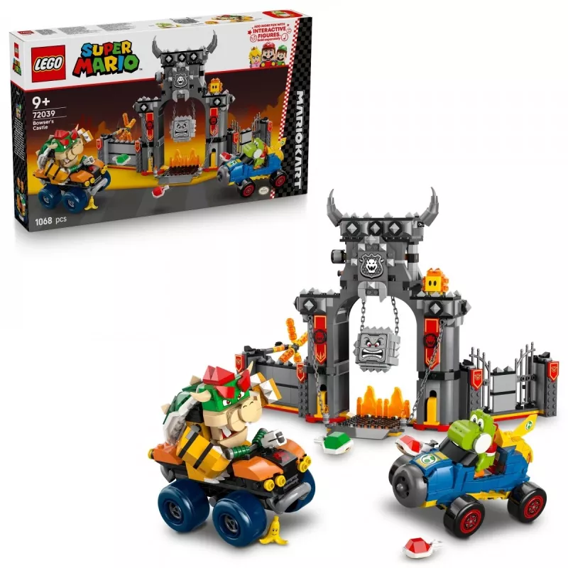 Konstruktionsspielzeug LEGO-Set 72039 Super Mario Bowsers Festung mit Mario Kart, interaktiver Spielset