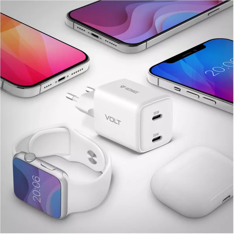 Wand-USB-C-Ladegerät YENKEE G35D 2x18W Power Delivery 3.0 3A