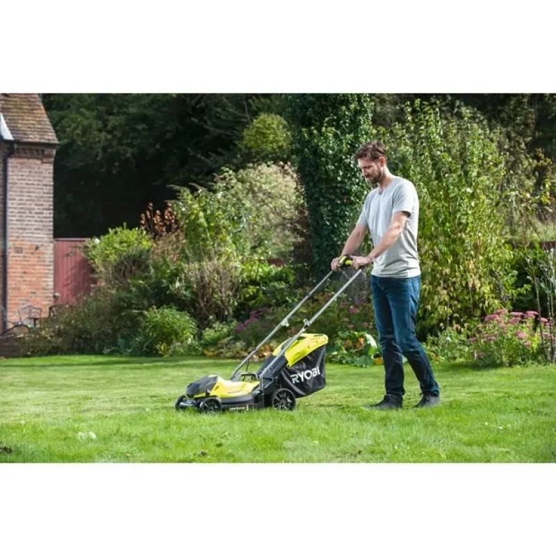 Ryobi OLM1833B Rasenmäher Schiebemäher Akku Schwarz, Grün