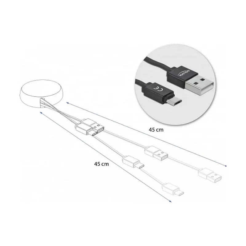 USB 2.0 Typ-A auf Micro-B Kabel DeLOCK 85818
