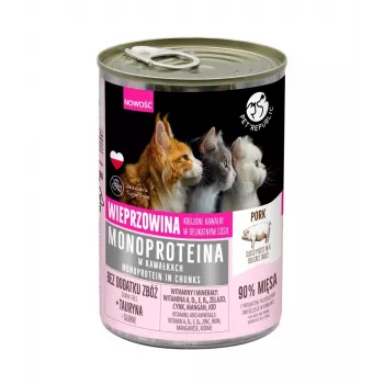 Nassfutter für Katzen PetRepublic Monoprotein Schwein in Sauce 400 g