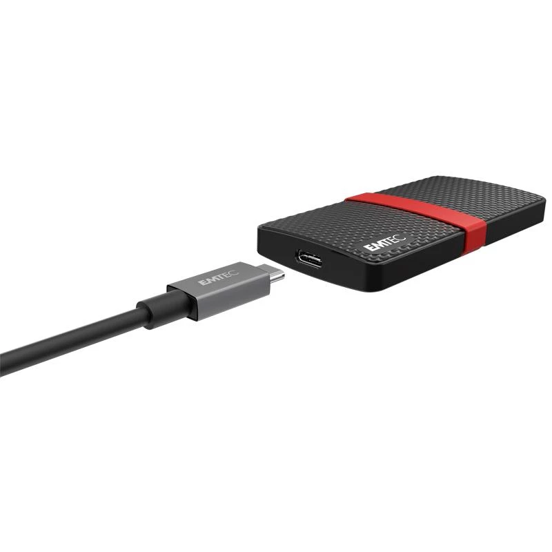 SSD Emtec 512GB USB Type-C 3.2 Gen 1 Schwarz Rot X200