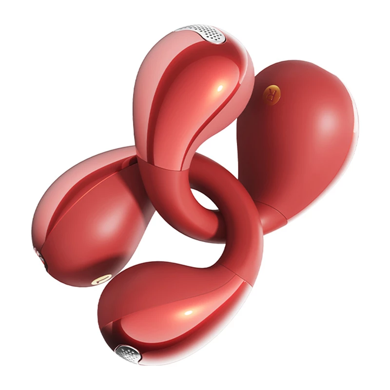 Kabellose Clip-On-Kopfhörer QCY Crossky Clip C30S (rot) — Clip-Design, In-Ear, kabellos