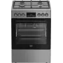 Freistehender Gas-Elektro-Herd BEKO FBM62330GXTN 60 cm, 4-Flammen-Gaskochfeld, 72 l Elektrobackofen, Energieeffizienzklasse A
