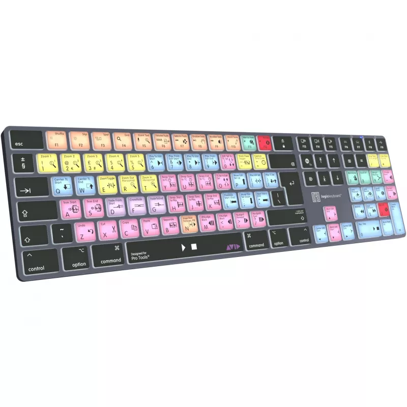Tastatur LogicKeyboard LKB-PT-TM — Full-Size (100%) Bluetooth QWERTZ Deutsch, Titangrau