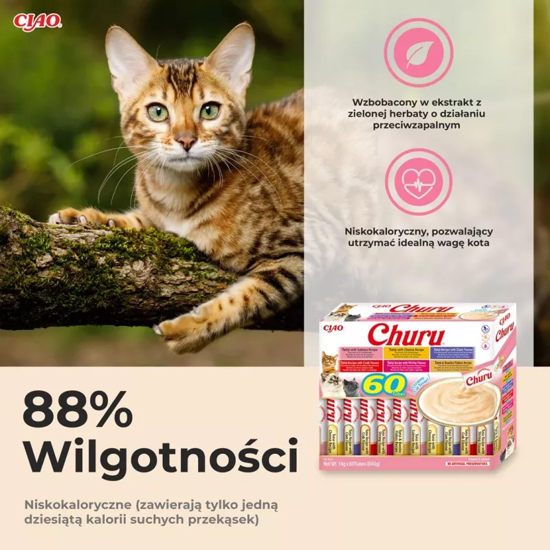 INABA Churu Sortimentsbox Thunfisch – Katzensnacks – 60 x 14g
