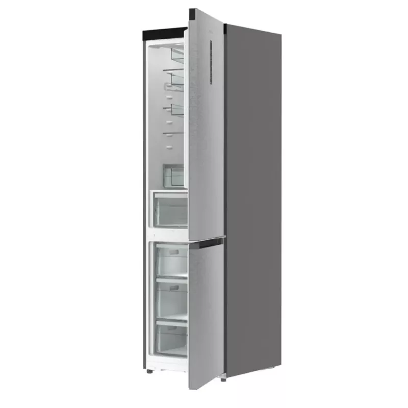 Kühl-Gefrierkombination Gorenje NRB620E61X4WFE, freistehend, Edelstahl, Gesamtkapazität 413 L, Gefrierfach unten 130 L, NoFrost, LED-Anzeige