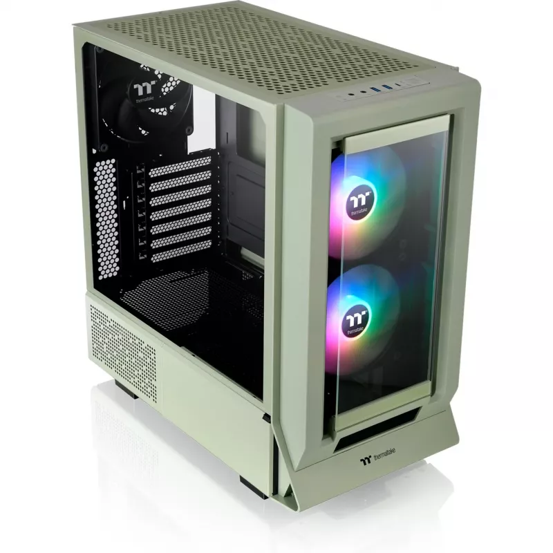 Ceres 350 MX, Tower-Gehäuse Hellgrün, gehärtetes Glas x 2