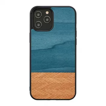 Handyhülle man and wood für iPhone 12 Pro Max Denim-Schwarz