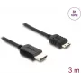 DELOCK HDMI-Kabel 3 m — Typ A (Stecker) auf Typ C (Mini) (Stecker), 48 Gbit/s, bis zu 7680×4320, goldbeschichtete Kontakte, schwarz