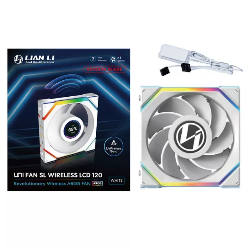 Lian Li UNI FAN SL Wireless LCD 120 12 cm Weiß 31 dB 51,45 cfm