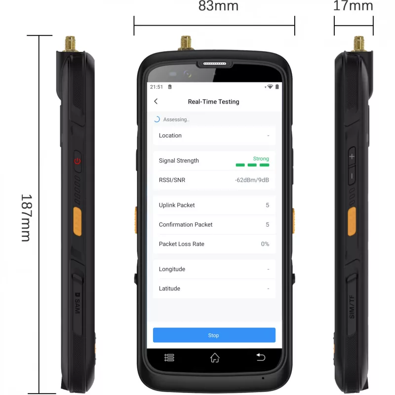 LoRaWAN Wi‑Fi Feldtester Milesight FT101-868M — Modell FT101-868M