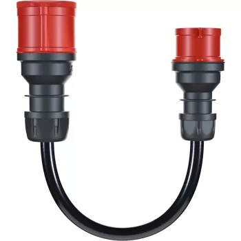 Adapter für Gemini flex 22 kW CEE rot Drehstrom 32A > CEE rot 16A schwarz 30cm