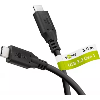 Goobay USB-C-Kabel USB 3.2 60 W 5 Gbit/s Power Delivery 3 m - -Stecker> (74729)