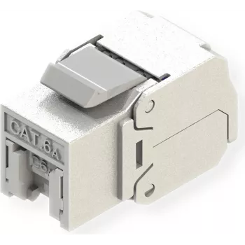 ROLINE Keystone Kat6A/Kl.EA RJ45 abgeschirmt werkzeuglos silberf. (21.17.0326)