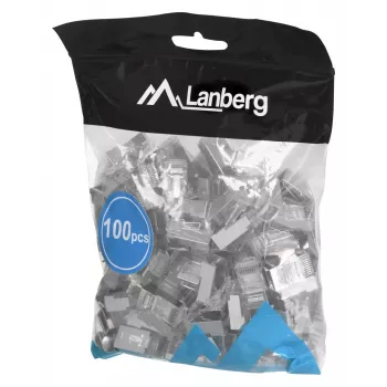 LANBERG RJ-45-Steckverbinder PLS-5000EZ, Cat5e, F/UTP (FTP), Grau, 100 Stück